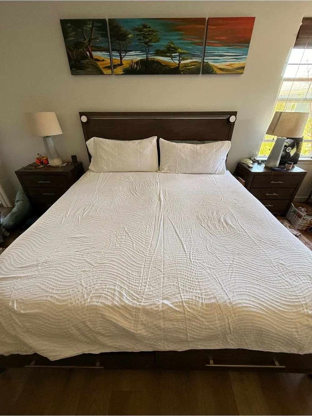 Brooks Brothers Textured White Cotton Duvet & Sham Set, king